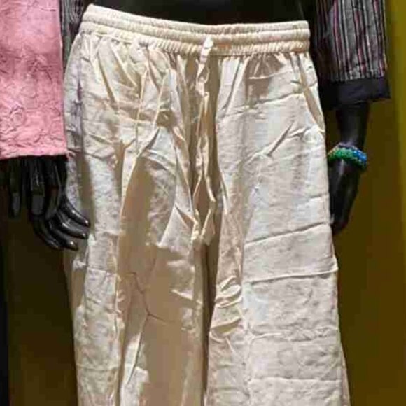 Cotton Harem Pants - Solid Color (White) - Picture 3 of 4